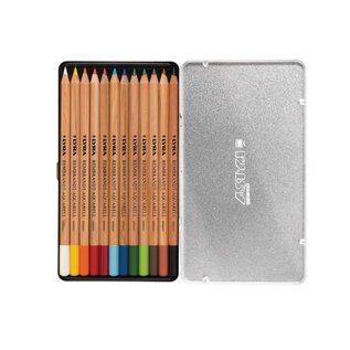 Canson Metal box with 12 REMBRANDT AQUARELL   Colouring Pencils asst'd