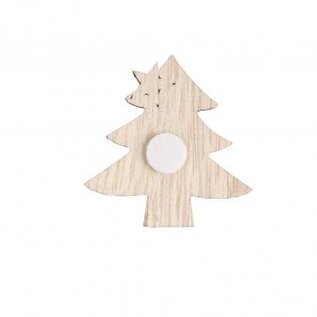 Houten+ vilt strooidelen Kerstboom, 4,5cm