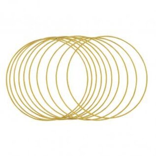 Metalen ringen, bedekt, 25cm ø., goud