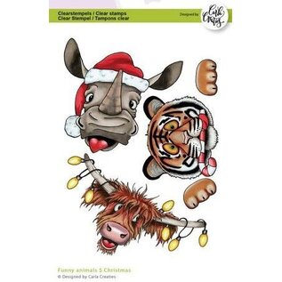 clearstamps A6 - Funny animals 5 Christmas Carla Creaties