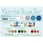 Glitter Foam Set 3 - 4 vl A4 blauw / wit / zilver