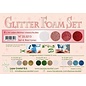 Glitter Foam Set 4 - 4 vl A4 red / wit