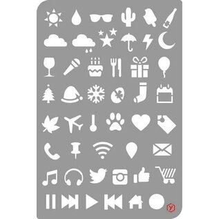 Sjabloon Bullet Journal Stencil Icons 120x180mm