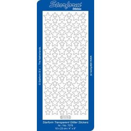 Stickers Christmas Stars 10 - Tr.Glit./Silver - PER VEL