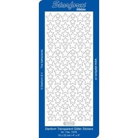 Stickers Christmas Stars 10 - Tr.Glitter/Silver -