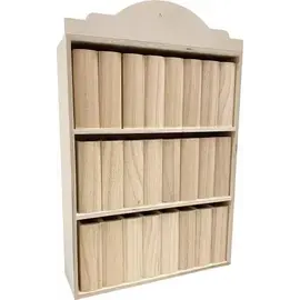 Mini boekenbast met houten boeken "LIBRARY"