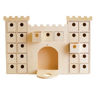 Advent kalender houten KASTEEL  42,3X6X42 CM