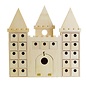 Advent kalender houten KASTEEL  42,3X6X42 CM