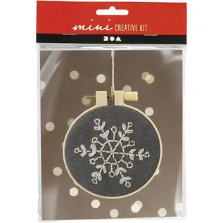 Mini Borduurwerk - Sneeuwvlok, Grijs