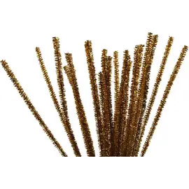 Chenille draad, dikte 6 mm, l: 30 cm, 24 stuks, goud