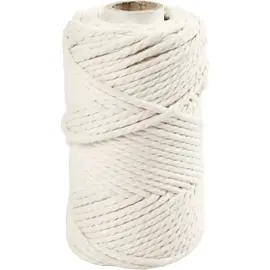 Macramé koord - 330 gr, L: 55 m, D 4 mm, Off-white