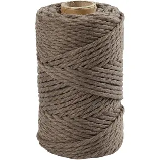 Macramé koord - 330 gr, L: 55 m, D 4 mm, Taupe