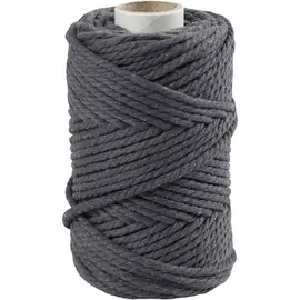 Macramé koord - 330 gr, L: 55 m, D 4 mm, Grijs