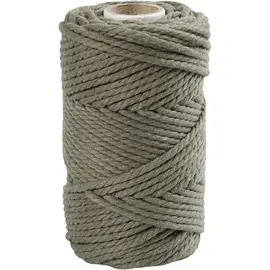 Macramé koord - 330 gr, L: 55 m, D 4 mm, Mosgroen