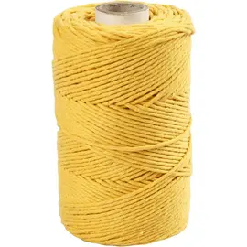 Macramé koord - 330 gr, L: 198 m, D 2 mm, Geel