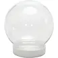 transparante kunststof bal - Sneeuwbol -  H: 8,5 cm, D 8 cm, 4,7 cm