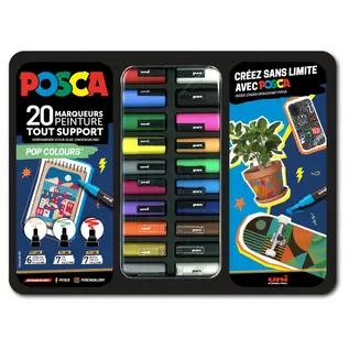 POSCA gift box - 20 verfstiften - POP COLOURS