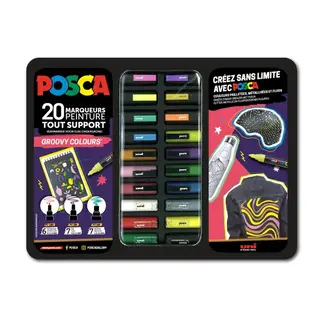 POSCA gift box - 20 verfstiften - GROOVY COLOURS