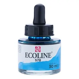 Ecoline Vloeibare Waterverf Fles 30 ml Hemelsblauw (Cyaan) 578