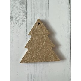 Houten figuur Kerstboom hanger 6mm 6x6cm