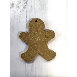 Houten figuur Gingerbread Man hanger 6mm 6x7cm