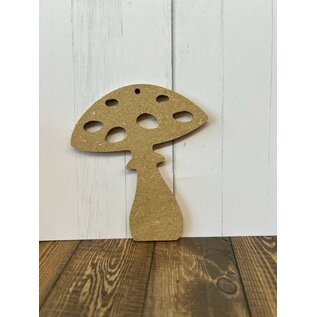 Houten figuur Paddestoel hanger 6mm 11x11cm