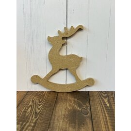 Houten figuur Schommelhert hanger 6mm 14x14cm