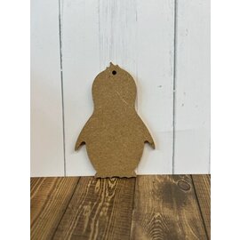 Houten figuur Pinguïn hanger 6mm 8x10cm