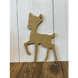 Houten figuur Bambi hanger 6mm 10x14cm