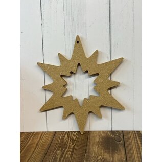 Houten figuur Ster hanger 6mm 15x15cm
