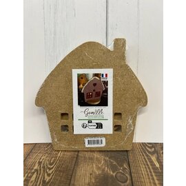 Houten figuur Huisje met houder 6mm 12x12cm