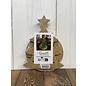 Houten figuur Kerstboom op houder 6mm 9,5x12cm