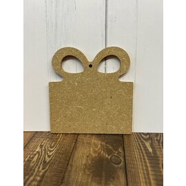 Houten figuur Geschenk hanger 6mm 10x10cm