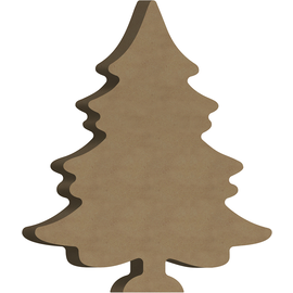 Houten Kerstboom  - 16mm - 15x18cm