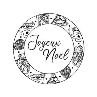 Houten stempel rond - Joyeux Noël - 2,8cm