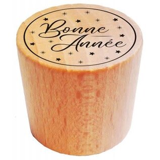 Houten stempel rond - Bonne Année - 2,8cm