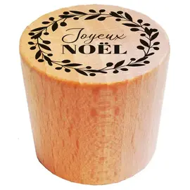 Houten stempel rond - Joyeux Noël - 2,8cm