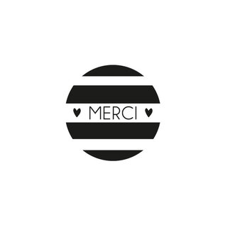 Houten stempel rond - Merci - 2,8cm