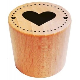 Houten stempel rond - Hart - 2,8cm