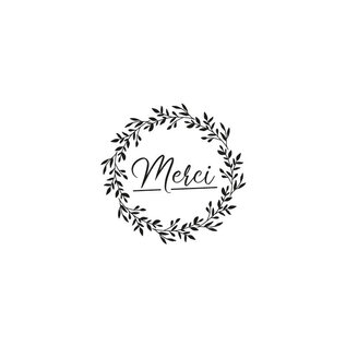 Houten stempel rond - Merci - 2,8cm