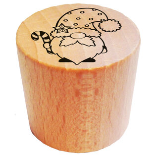 Houten stempel rond - Gnome - 2,8cm