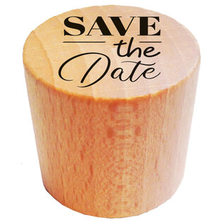 Houten stempel rond - SAVE the Date - 2,8cm