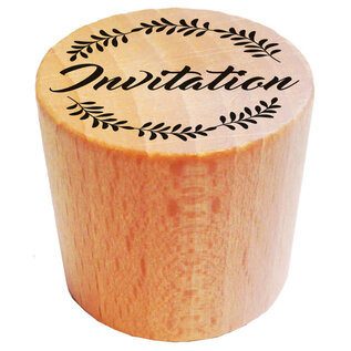 Houten stempel rond - Invitations - 2,8cm