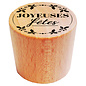 Houten stempel rond - Joyeuses Fétes - 2,8cm