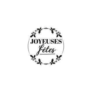 Houten stempel rond - Joyeuses Fétes - 2,8cm