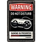 Warning Do Not Disturb Gaming In Progress Metalen wandbord in reliëf 20 x 30 cm