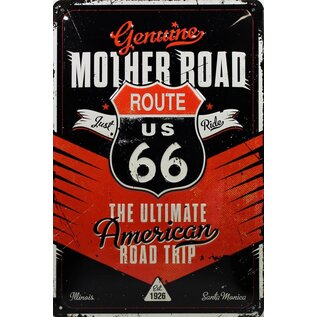 Wandbord - Route 66 The Ultimate American Road Trip -20x30cm