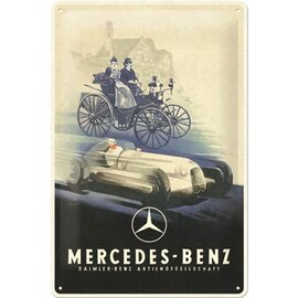 Mercedes Benz. Metalen wandbord in reliëf 20 x 30 cm