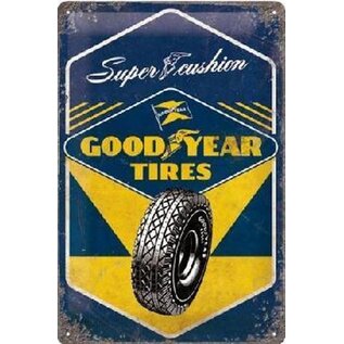 Good Year Tires Metalen wandbord in reliëf 20 x 30 cm