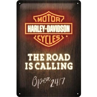 Wandbord - Harley-Davidson The Road Is Calling -20x30